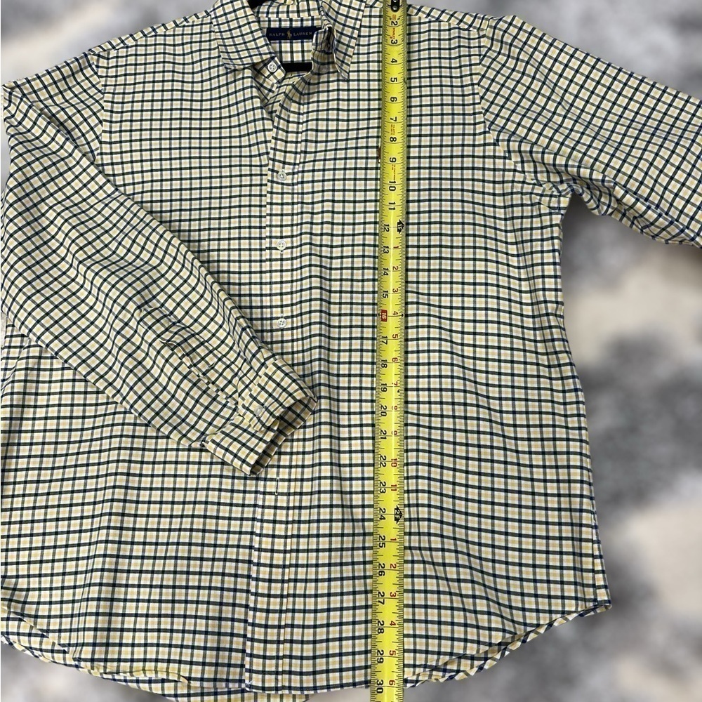Polo Ralph Lauren Mens XL Shirt Stanton Classic Fit Blue Yellow Plaid - Picture 8 of 13
